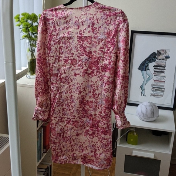 Floral satin wrap dress size 10 - Picture 2 of 3